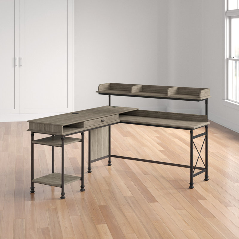 Three Posts Oakside LShape Executive Desk with Hutch & Reviews Wayfair